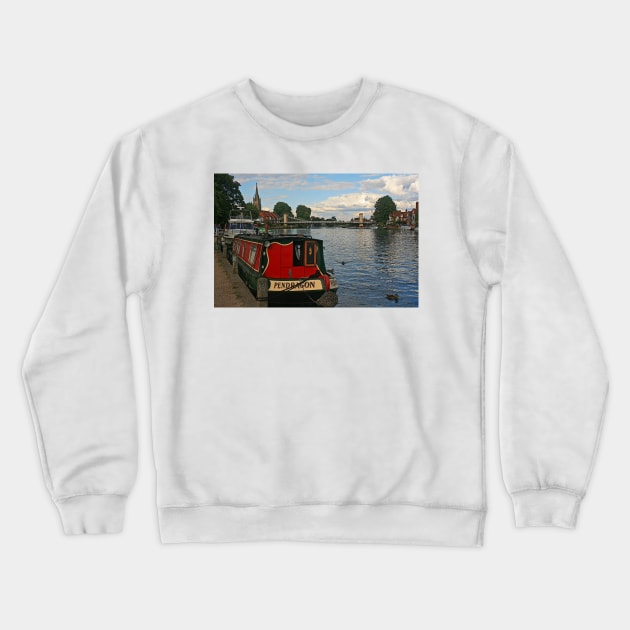 Pendragon on Thames, Marlow, August 2020 Crewneck Sweatshirt by RedHillDigital